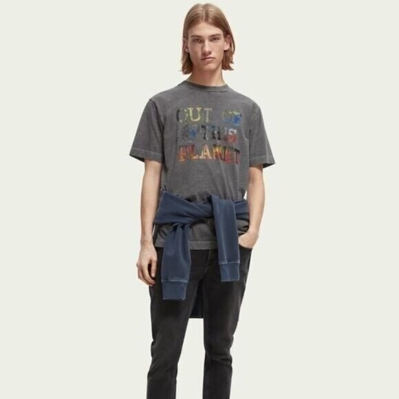 SCOTCH & SODA 100% cotton Graphic Garment-dyed graphic T-shirt Men Sz XL - Picture 11 of 11